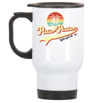 Pitter Patter Let's Get At Er Retro Stainless Steel Travel Mug