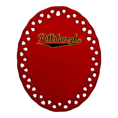 Pittsburgh Classic Baseball Logo Ceramic Oval Ornament