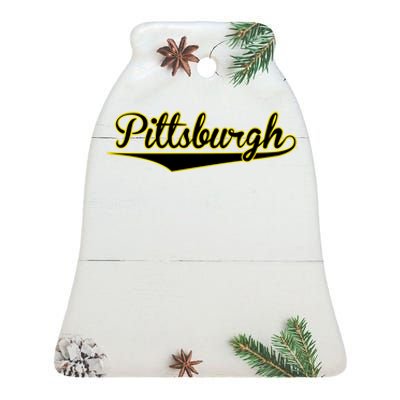 Pittsburgh Classic Baseball Logo Ceramic Bell Ornament