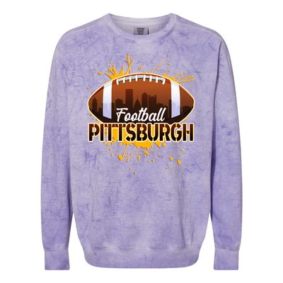 Pittsburgh Pennsylvania Skyline Football Fan  Colorblast Crewneck Sweatshirt