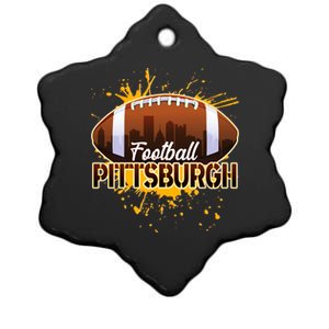 Pittsburgh Pennsylvania Skyline Football Fan  Ceramic Star Ornament