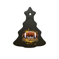 Pittsburgh Pennsylvania Skyline Football Fan  Ceramic Tree Ornament