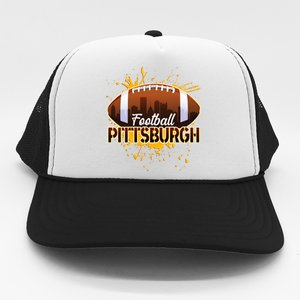 Pittsburgh Pennsylvania Skyline Football Fan  Trucker Hat