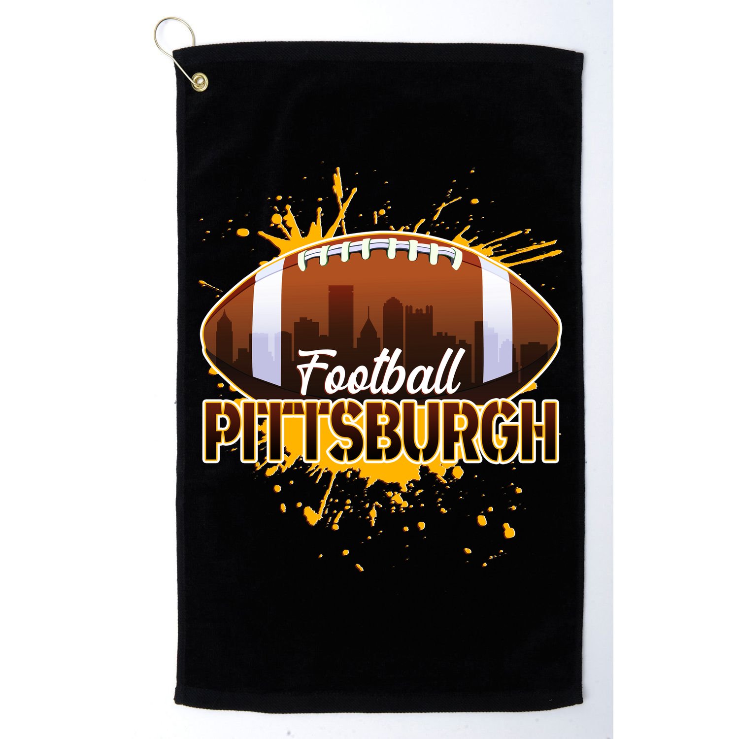 Pittsburgh Pennsylvania Skyline Football Fan  Golf Towel