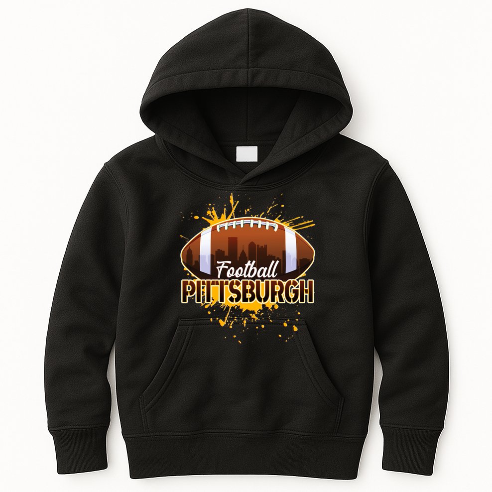 Pittsburgh Pennsylvania Skyline Football Fan  Kids Hoodie