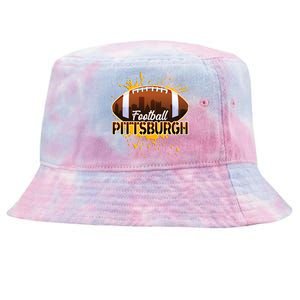 Pittsburgh Pennsylvania Skyline Football Fan  Tie-Dyed Bucket Hat