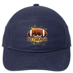 Pittsburgh Pennsylvania Skyline Football Fan  7-Panel Snapback Hat