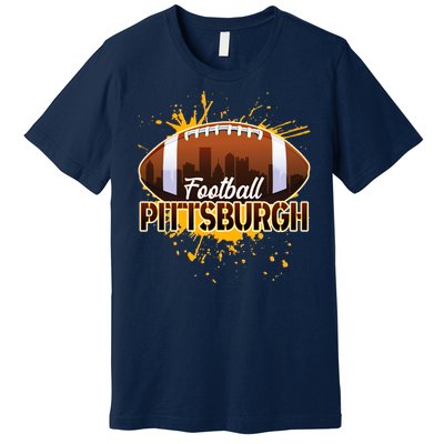 Pittsburgh Pennsylvania Skyline Football Fan  Premium T-Shirt