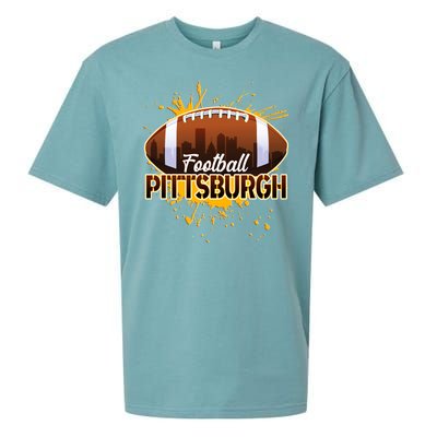 Pittsburgh Pennsylvania Skyline Football Fan  Sueded Cloud Jersey T-Shirt