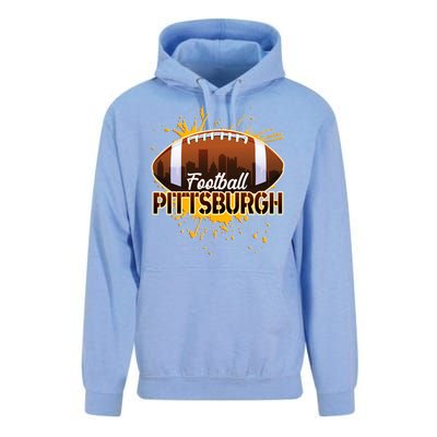 Pittsburgh Pennsylvania Skyline Football Fan  Unisex Surf Hoodie