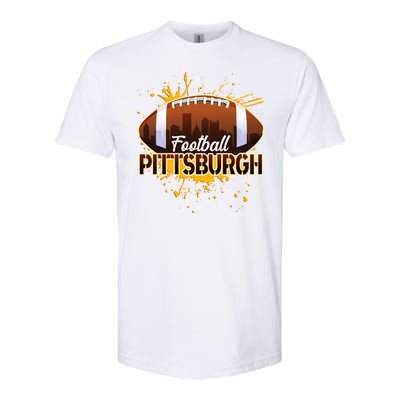 Pittsburgh Pennsylvania Skyline Football Fan  Softstyle CVC T-Shirt