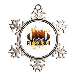 Pittsburgh Pennsylvania Skyline Football Fan  Metallic Star Ornament