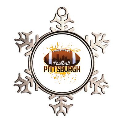 Pittsburgh Pennsylvania Skyline Football Fan  Metallic Star Ornament