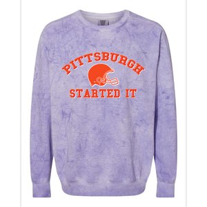 Pittsburgh Started It Football Colorblast Crewneck Sweatshirt