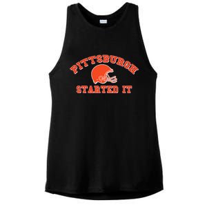 Pittsburgh Started It Football Ladies PosiCharge Tri-Blend Wicking Tank