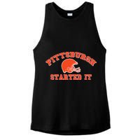 Pittsburgh Started It Football Ladies PosiCharge Tri-Blend Wicking Tank