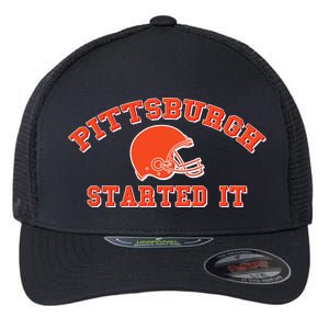 Pittsburgh Started It Football Flexfit Unipanel Trucker Cap