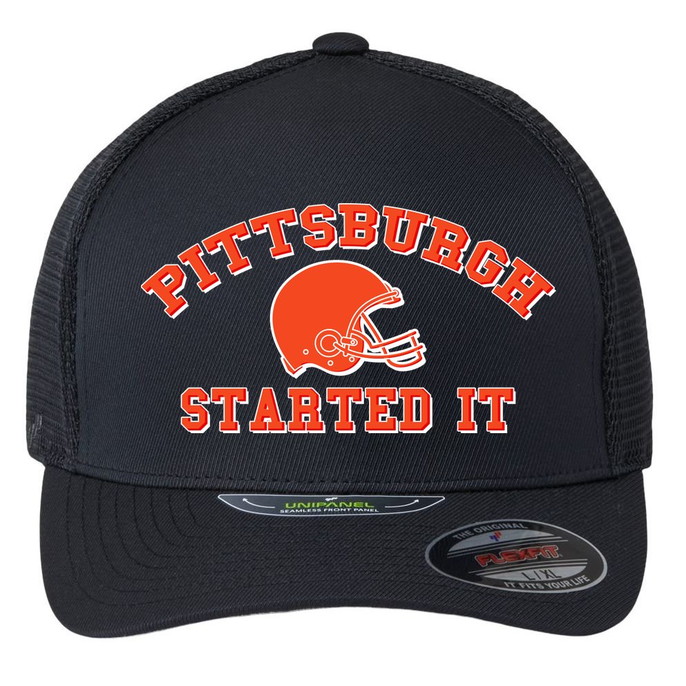 Pittsburgh Started It Football Flexfit Unipanel Trucker Cap