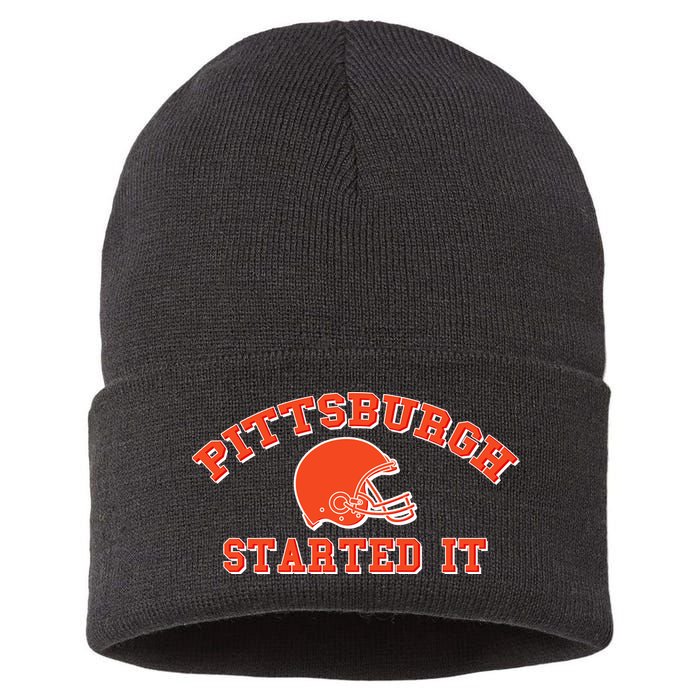 Pittsburgh Started It Football Sustainable Knit Beanie