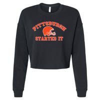 Pittsburgh Started It Football Cropped Pullover Crew