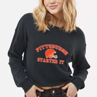Pittsburgh Started It Football Cropped Pullover Crew