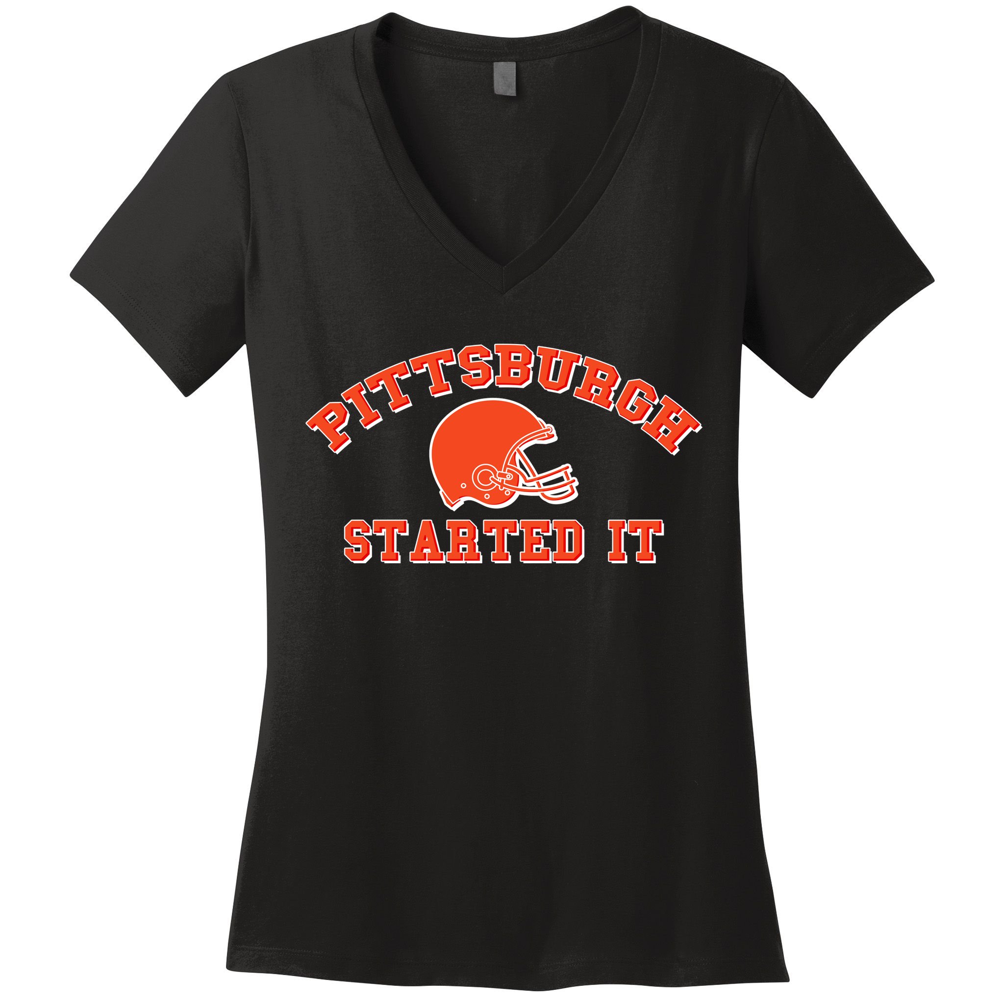 Pittsburgh Started It Football Women's V-Neck T-Shirt