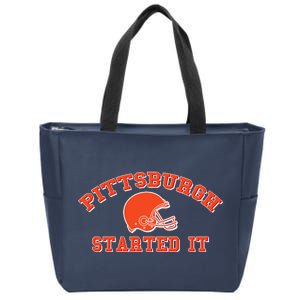 Pittsburgh Started It Football Zip Tote Bag