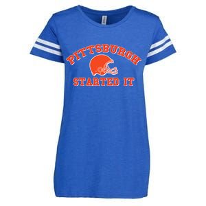 Pittsburgh Started It Football Enza Ladies Jersey Football T-Shirt