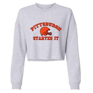 Pittsburgh Started It Football Cropped Pullover Crew