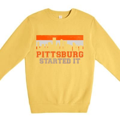 Pittsburgh Started It Skyline Premium Crewneck Sweatshirt