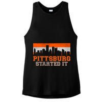 Pittsburgh Started It Skyline Ladies PosiCharge Tri-Blend Wicking Tank