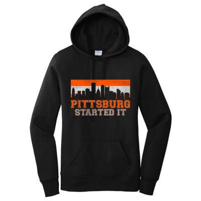 Pittsburgh Started It Skyline Women's Pullover Hoodie