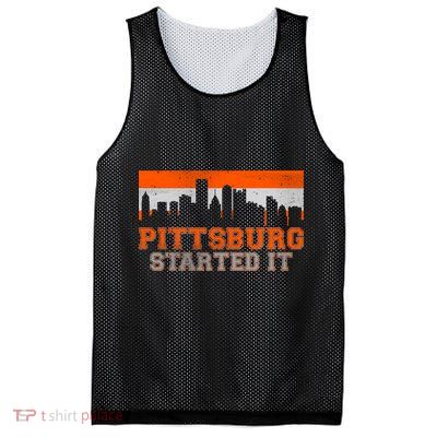Pittsburgh Started It Skyline Mesh Reversible Basketball Jersey Tank