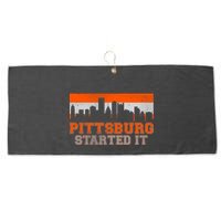 Pittsburgh Started It Skyline Large Microfiber Waffle Golf Towel