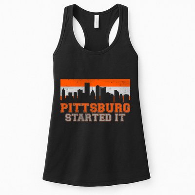 Pittsburgh Started It Skyline Womens Tank Top