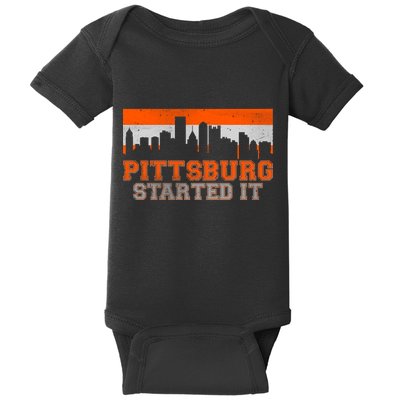Pittsburgh Started It Skyline Baby Bodysuit