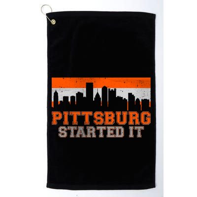 Pittsburgh Started It Skyline Golf Towel