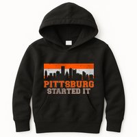 Pittsburgh Started It Skyline Kids Hoodie