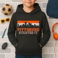 Pittsburgh Started It Skyline Kids Hoodie
