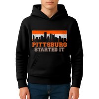 Pittsburgh Started It Skyline Kids Hoodie