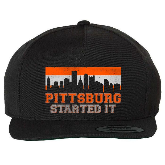 Pittsburgh Started It Skyline Wool Snapback Cap