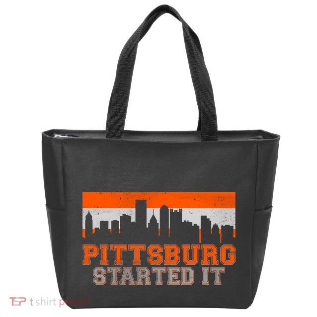 Pittsburgh Started It Skyline Zip Tote Bag