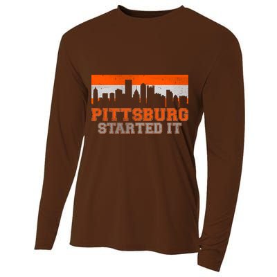 Pittsburgh Started It Skyline Cooling Performance Long Sleeve Crew