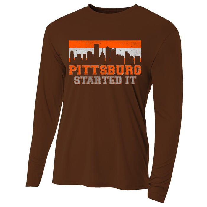 Pittsburgh Started It Skyline Cooling Performance Long Sleeve Crew