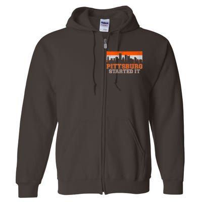 Pittsburgh Started It Skyline Full Zip Hoodie