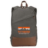 Pittsburgh Started It Skyline Cotton Canvas Backpack
