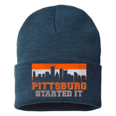 Pittsburgh Started It Skyline Sustainable Knit Beanie