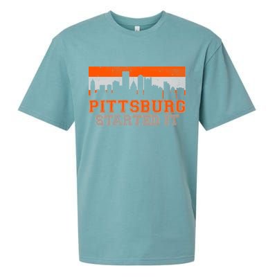 Pittsburgh Started It Skyline Sueded Cloud Jersey T-Shirt