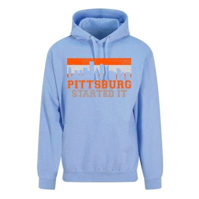 Pittsburgh Started It Skyline Unisex Surf Hoodie