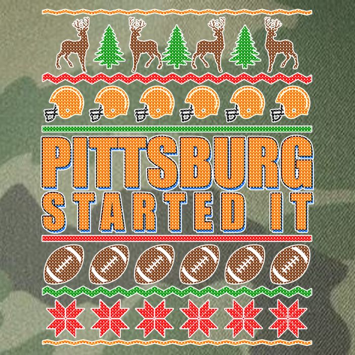 Pittsburgh Started It Ugly Christmas Sweater Legacy Tie Dye Trucker Hat